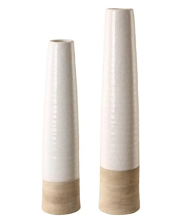Uttermost Ivory Sands 23" High White Ceramic Vases Set of 2 Uttermost