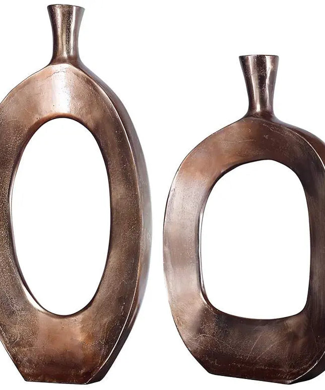 Uttermost Kyler 22" High Bronze Aluminum Vases Set of 2 Uttermost