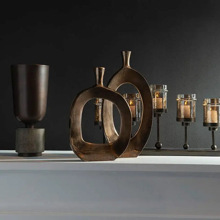 Uttermost Kyler 22" High Bronze Aluminum Vases Set of 2 Uttermost