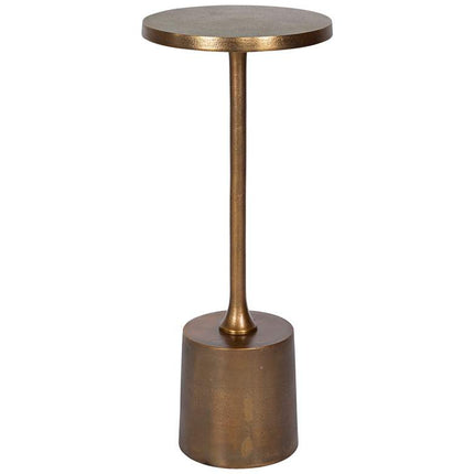Uttermost Sanaga 10" Wide Textured Antique Gold Modern Drink Table