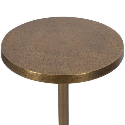 Uttermost Sanaga 10" Wide Textured Antique Gold Modern Drink Table