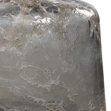 Uttermost Storm Charcoal Taupe Silver Glass Bottles Set of 2 Uttermost