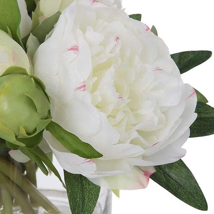 Uttermost White Garden Peony 10" Wide Faux Flowers in Vase Uttermost