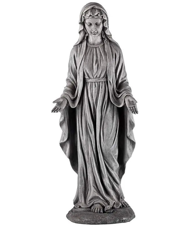 Virgin Mary Gray Stone 29" High Outdoor Statue Quoizel