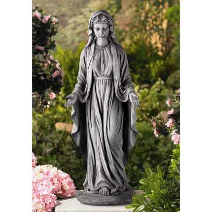 Virgin Mary Gray Stone 29" High Outdoor Statue Quoizel