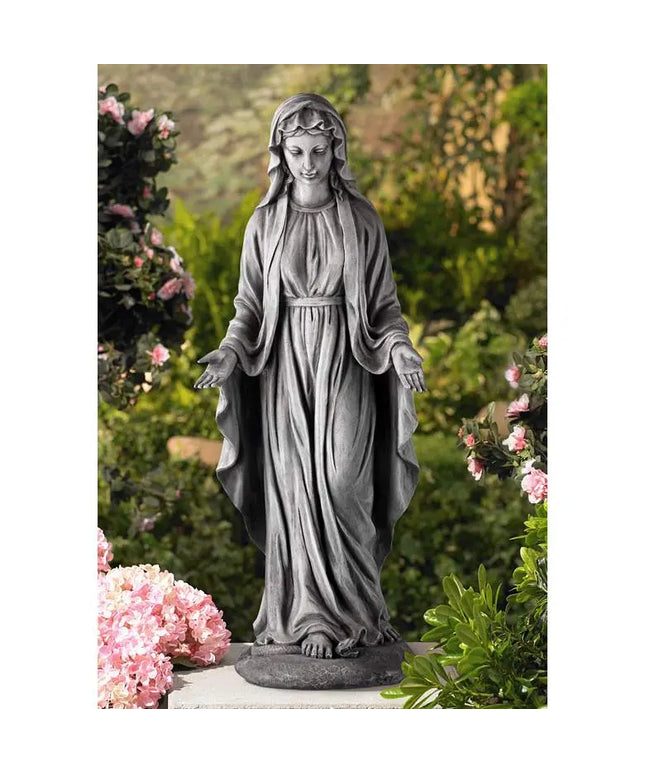 Virgin Mary Gray Stone 29" High Outdoor Statue Quoizel