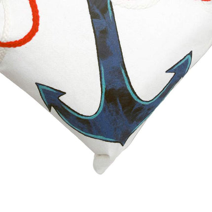 Visions I Anchor Blue White 20" x 12" Indoor-Outdoor Pillow Vision