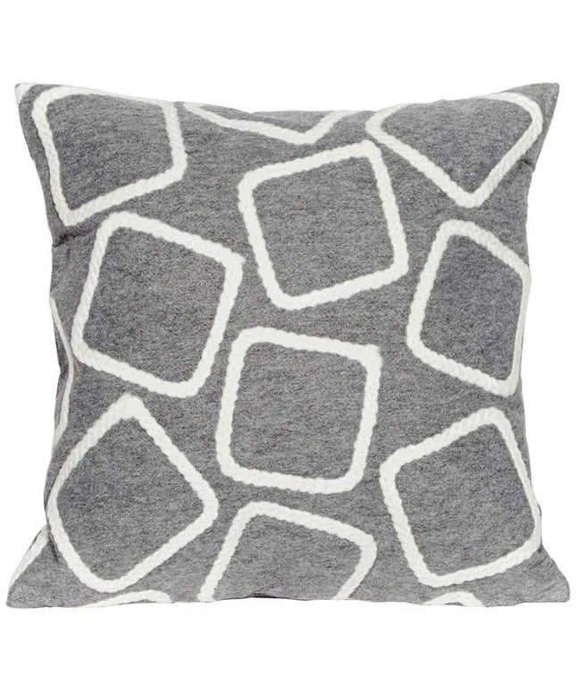 Visions I Squares Silver 20" Square Indoor-Outdoor Pillow Vision