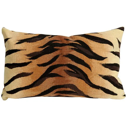 Visions I Tiger Print Brown 20" x 12" Indoor-Outdoor Pillow Vision
