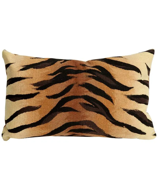 Visions I Tiger Print Brown 20" x 12" Indoor-Outdoor Pillow Vision