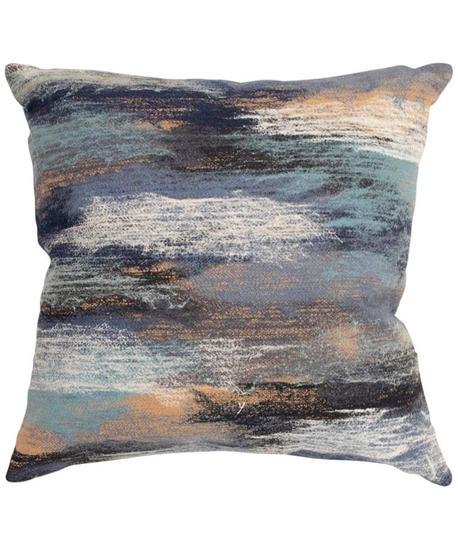 Visions I Vista Aqua and Brown 20" Square Throw Pillow