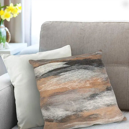 Visions I Vista Beige 20" Square Indoor-Outdoor Throw Pillow Vision