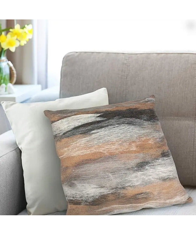 Visions I Vista Beige 20" Square Indoor-Outdoor Throw Pillow Vision