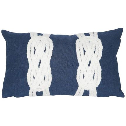 Visions II Double Knot Navy 20" x 12" Lumbar Throw Pillow Vision