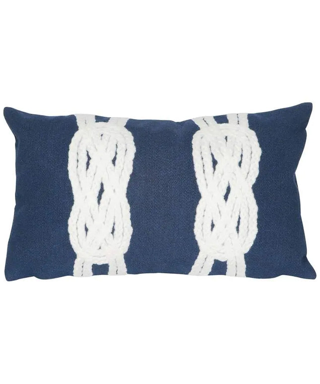 Visions II Double Knot Navy 20" x 12" Lumbar Throw Pillow Vision