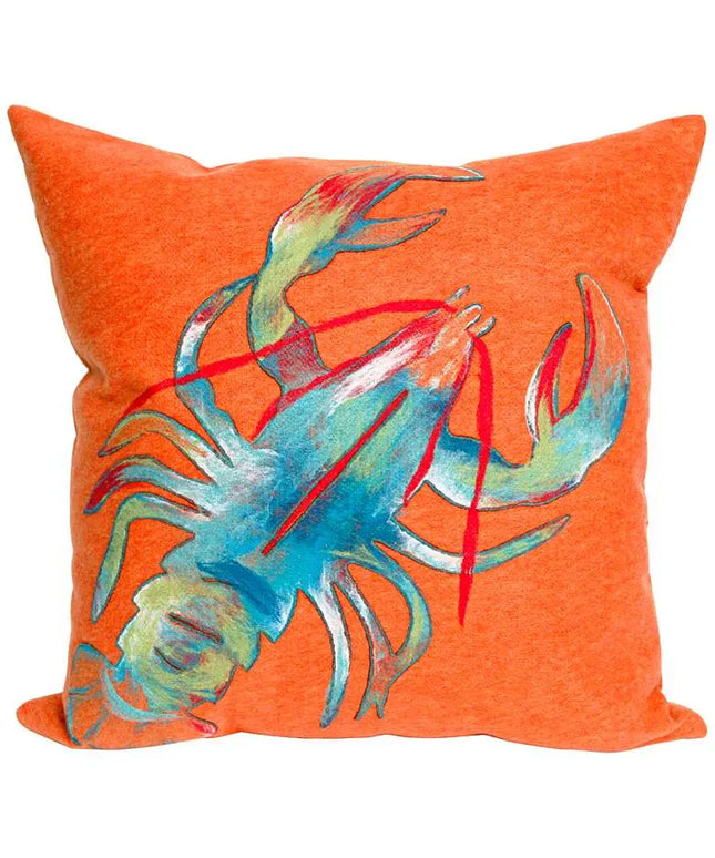 Visions II Lobster Orange 20" Square Indoor-Outdoor Pillow Vision
