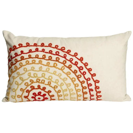 Visions II Ombre Threads Cream Red 20" x 12" Throw Pillow Vision