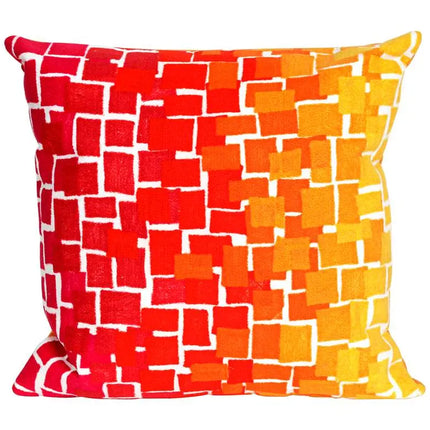 Visions II Ombre Tile Warm 20" Square Indoor-Outdoor Pillow Vision