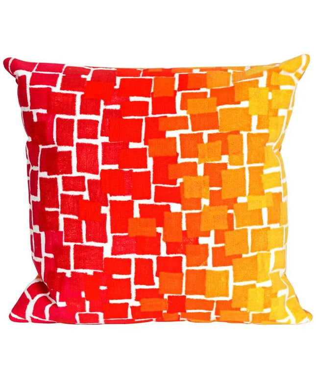 Visions II Ombre Tile Warm 20" Square Indoor-Outdoor Pillow Vision
