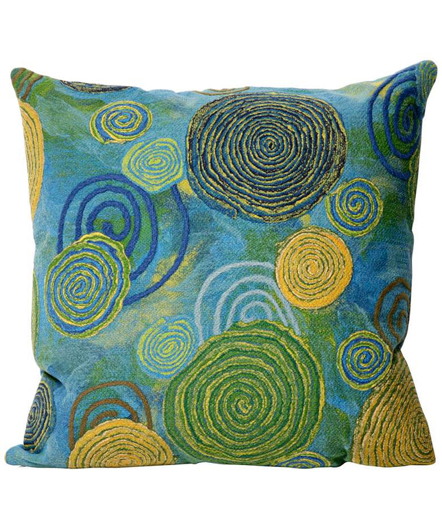 Visions III Blue-Green 20" Square Indoor-Outdoor Pillow Vision