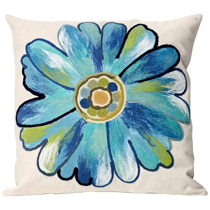 Visions III Daisy Aqua 20" Square Indoor-Outdoor Pillow Vision