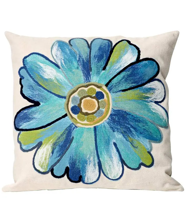 Visions III Daisy Aqua 20" Square Indoor-Outdoor Pillow Vision