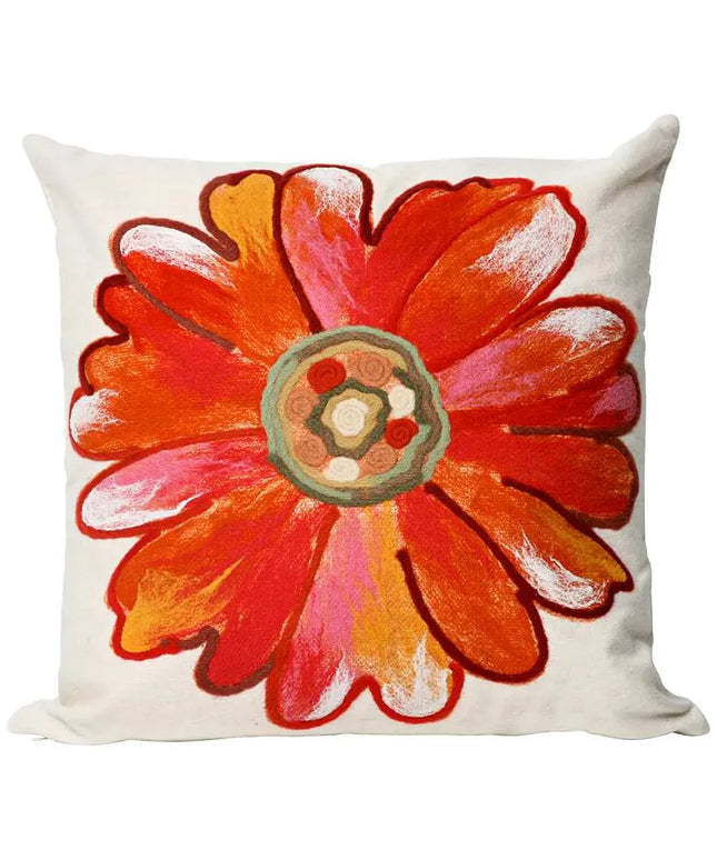 Visions III Daisy Orange 20" Square Indoor-Outdoor Pillow Vision