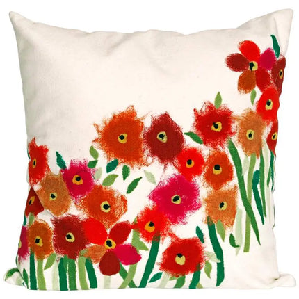 Visions III Poppies Red 20" Square Indoor-Outdoor Pillow Vision