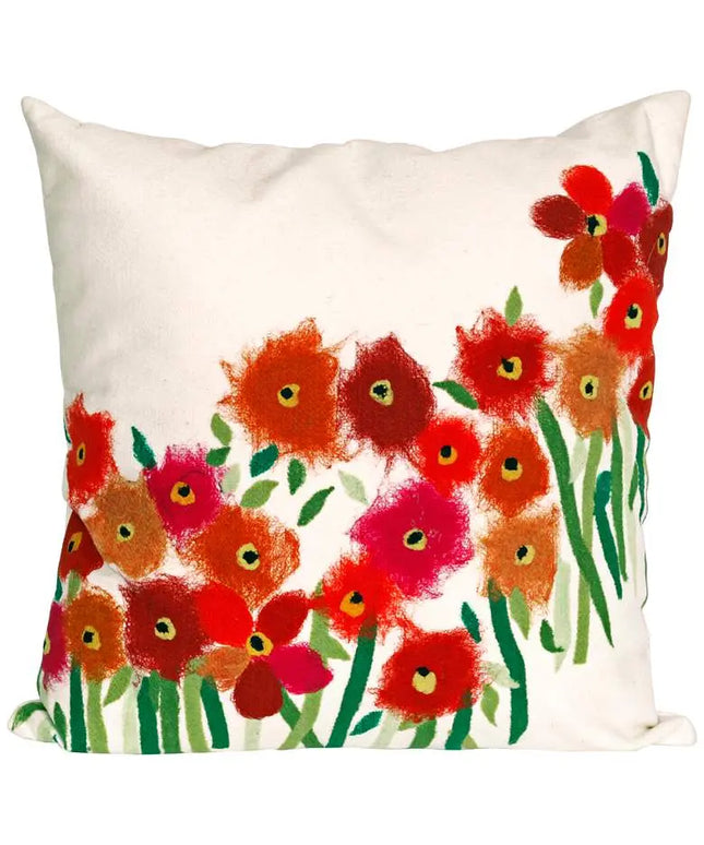 Visions III Poppies Red 20" Square Indoor-Outdoor Pillow Vision