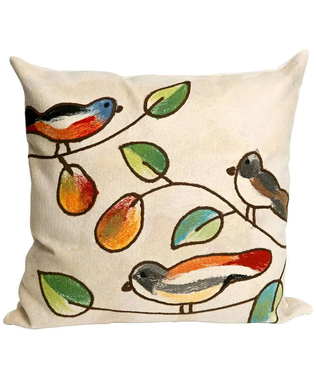 Visions III Song Birds Cream 20" Indoor-Outdoor Pillow Vision