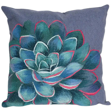 Visions III Succulent Blue 20" Square Indoor-Outdoor Pillow Vision