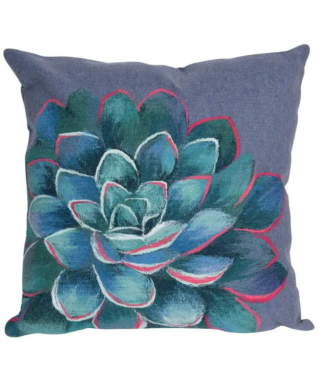 Visions III Succulent Blue 20" Square Indoor-Outdoor Pillow Vision