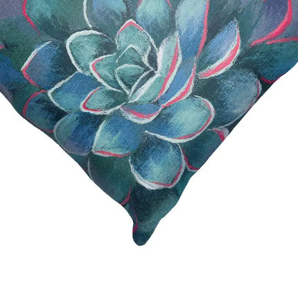 Visions III Succulent Blue 20" Square Indoor-Outdoor Pillow Vision