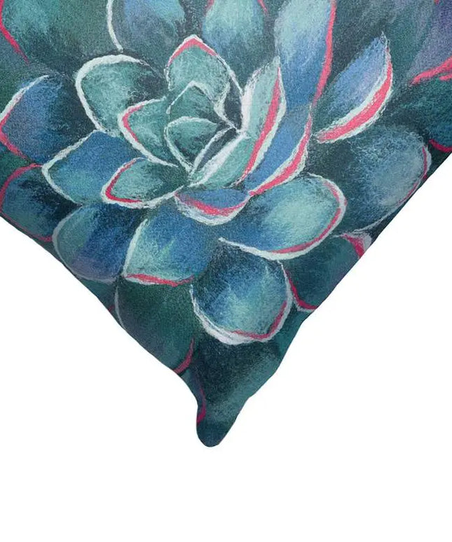 Visions III Succulent Blue 20" Square Indoor-Outdoor Pillow Vision