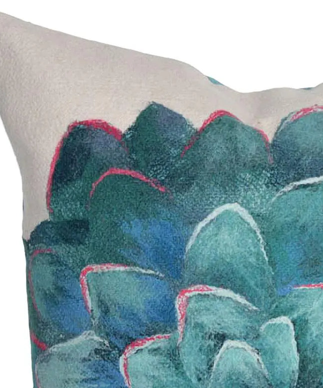 Visions III Succulent Ivory 20" Square Indoor-Outdoor Pillow Vision