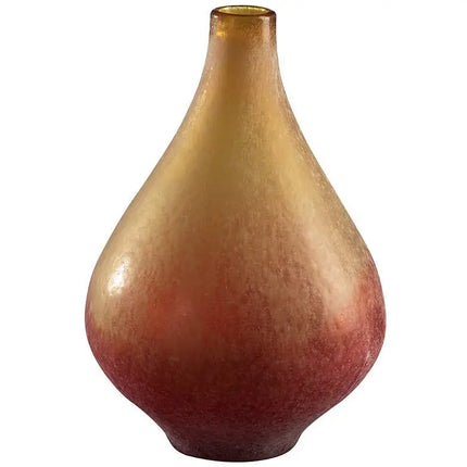 Vizio Yellow and Orange 13 3/4" High Art Glass Vase Franklin Iron Works