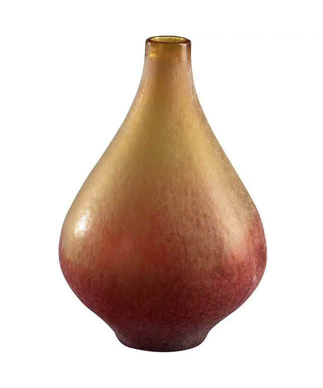 Vizio Yellow and Orange 13 3/4" High Art Glass Vase Franklin Iron Works