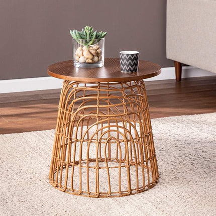 Weaverdon 17 3/4" Wide Natural Round Accent Table