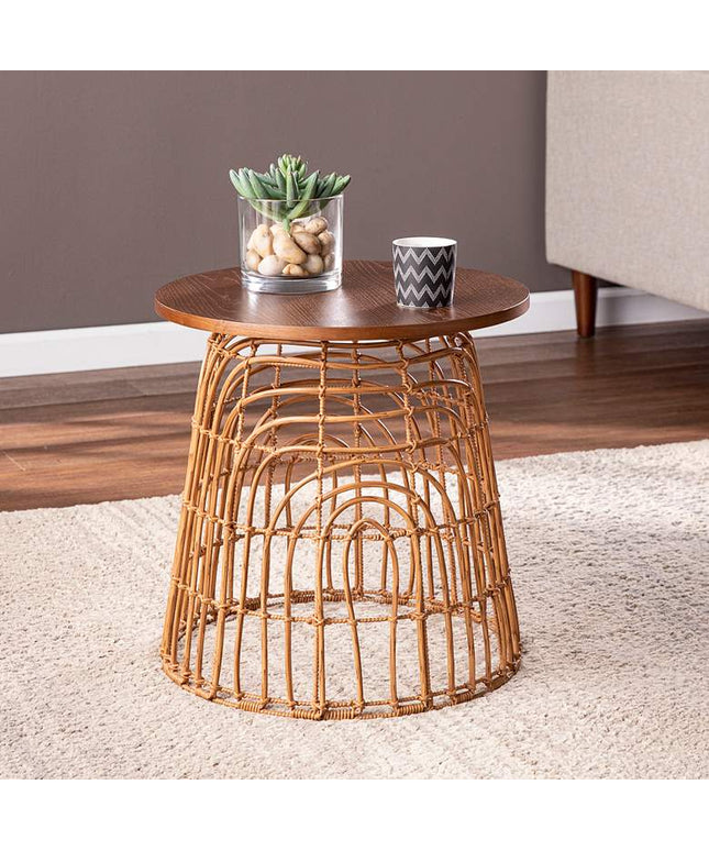 Weaverdon 17 3/4" Wide Natural Round Accent Table