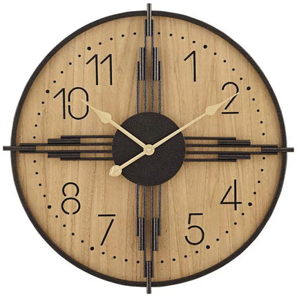 York 23.5" Round Matte Wood Antique Bronze Battery Powered Wall Clock Clock