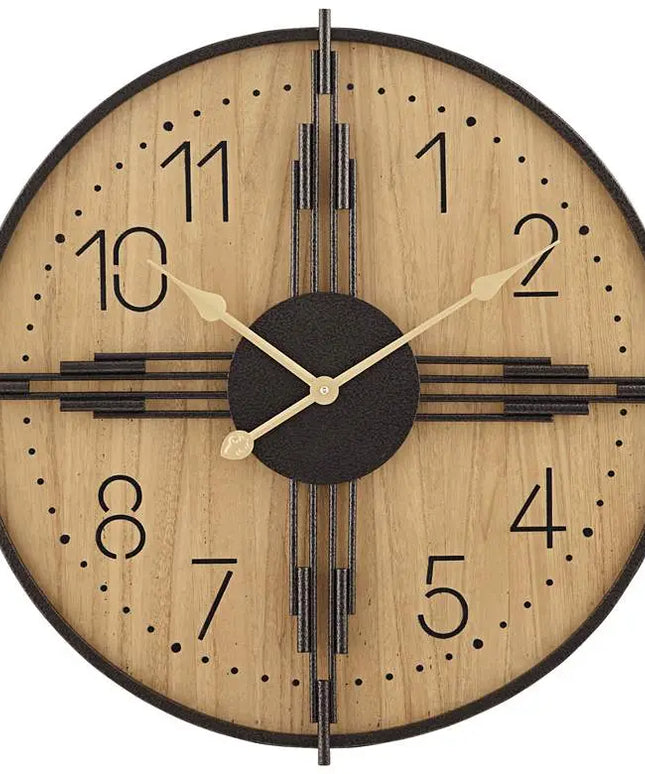 York 23.5" Round Matte Wood Antique Bronze Battery Powered Wall Clock