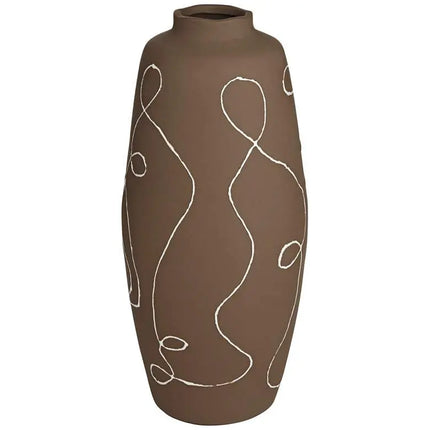 Zulu 13" High Matte Brown Decorative Vase Dahlia Studios