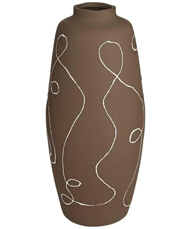 Zulu 13" High Matte Brown Decorative Vase Dahlia Studios