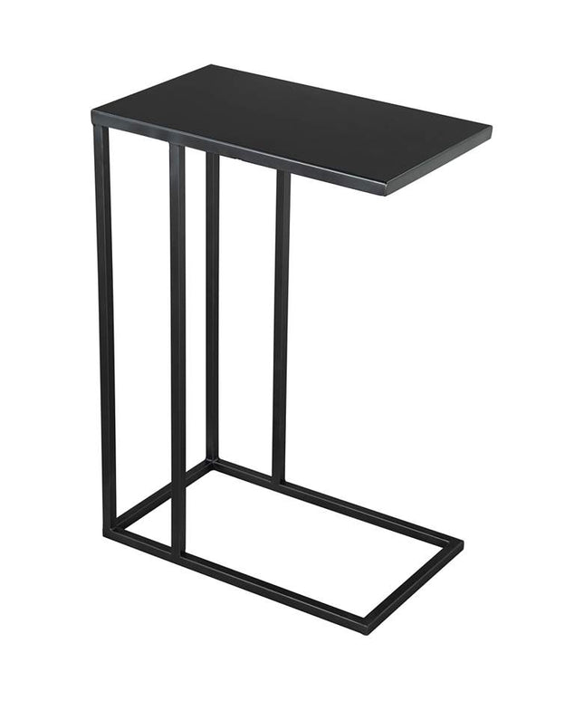 Zuo Atom 16 1/2" Wide Black Metal Rectangular Side Table