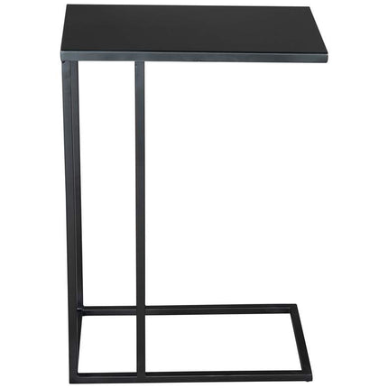 Zuo Atom 16 1/2" Wide Black Metal Rectangular Side Table